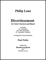 Divertissement, For Clarinet and Band in 4 Movts. Concert Band sheet music cover